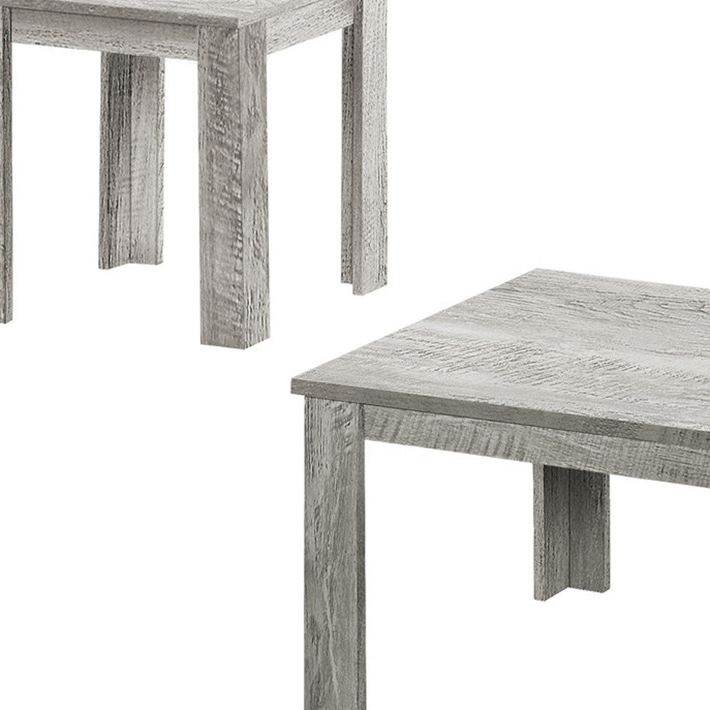 Set of Three 44" Modern Gray Coffee Tables