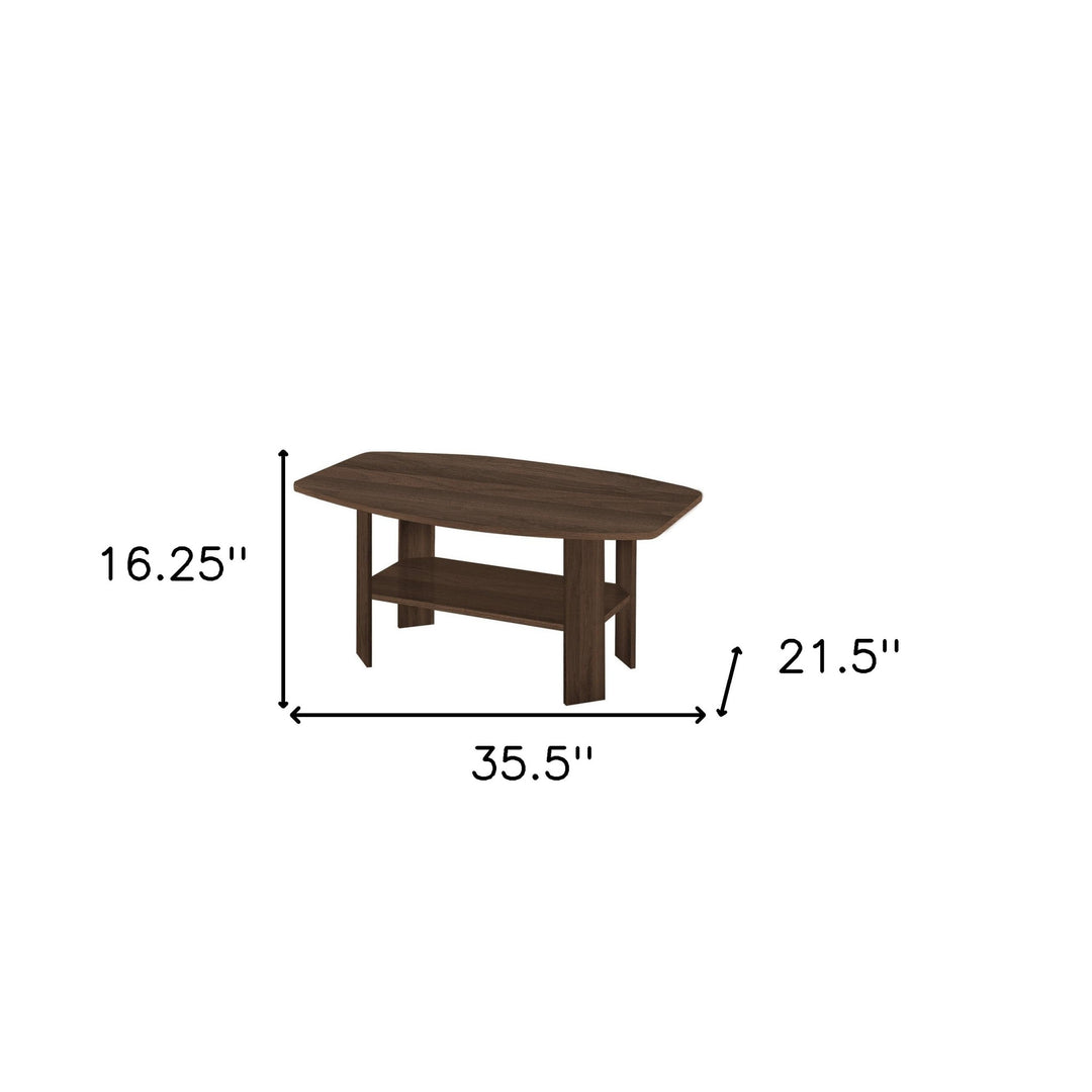 Set of Three 36-Inch Espresso Coffee Table with 3 Shelves