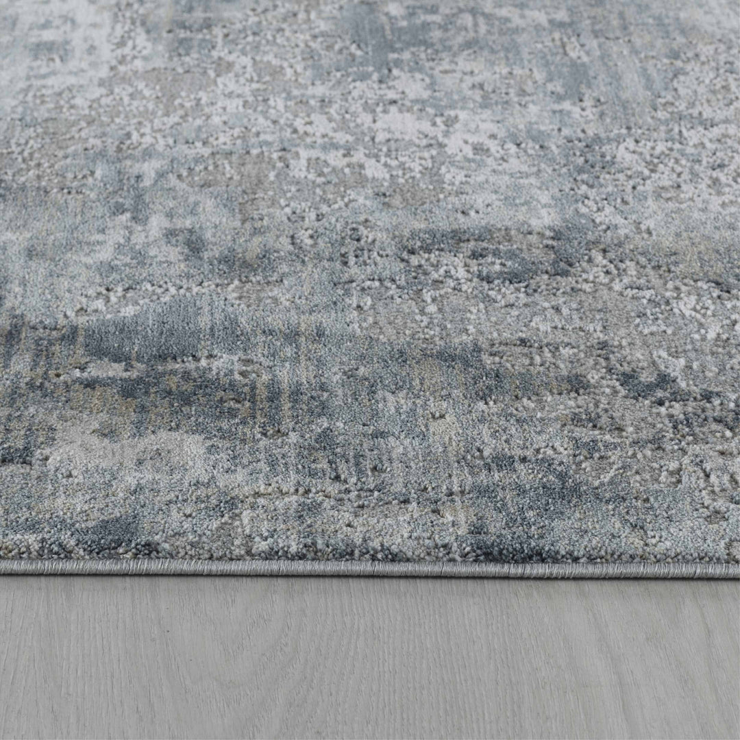 5' X 8' Blue Abstract Power Loom Area Rug