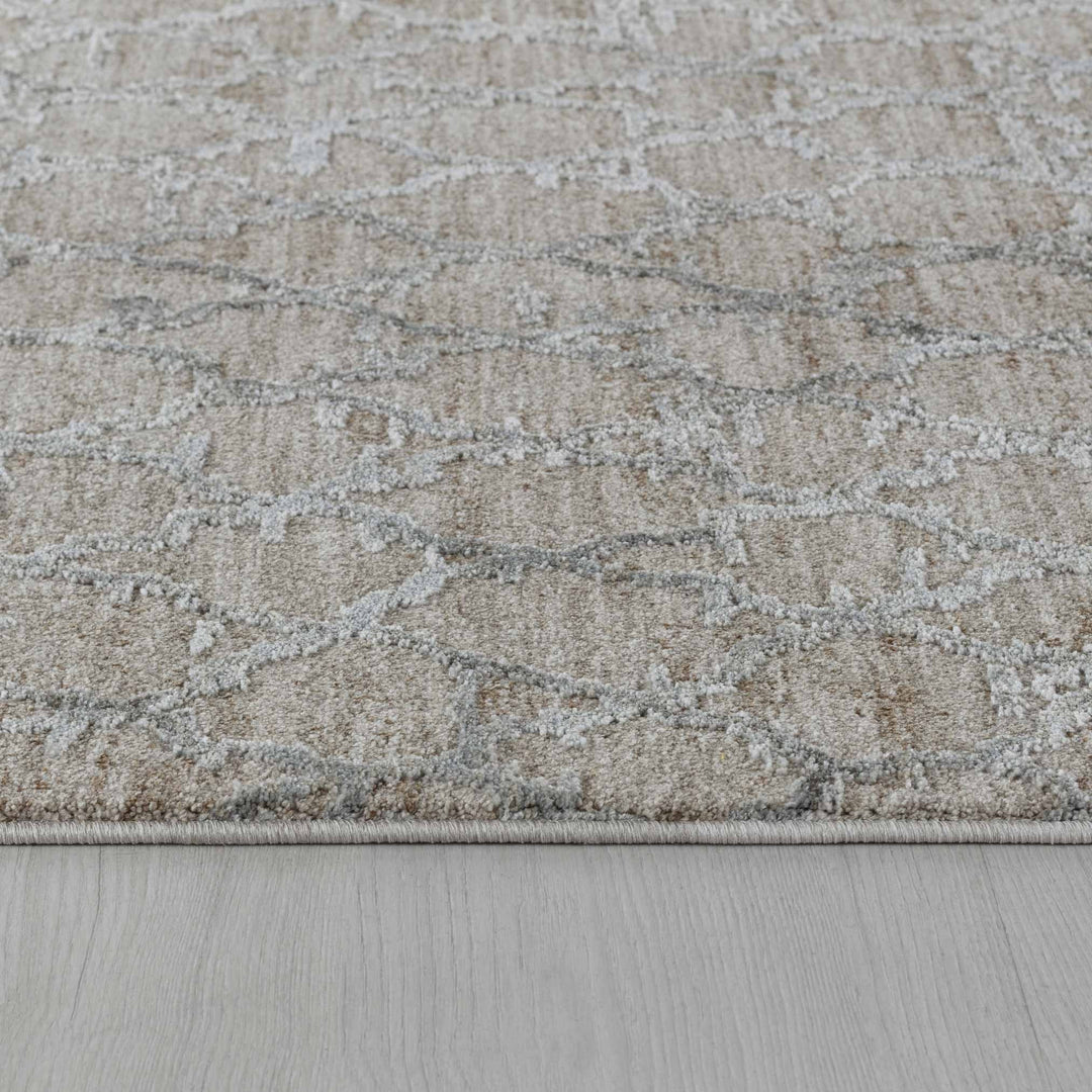 9' X 12' Beige Moroccan Stain Resistant Area Rug