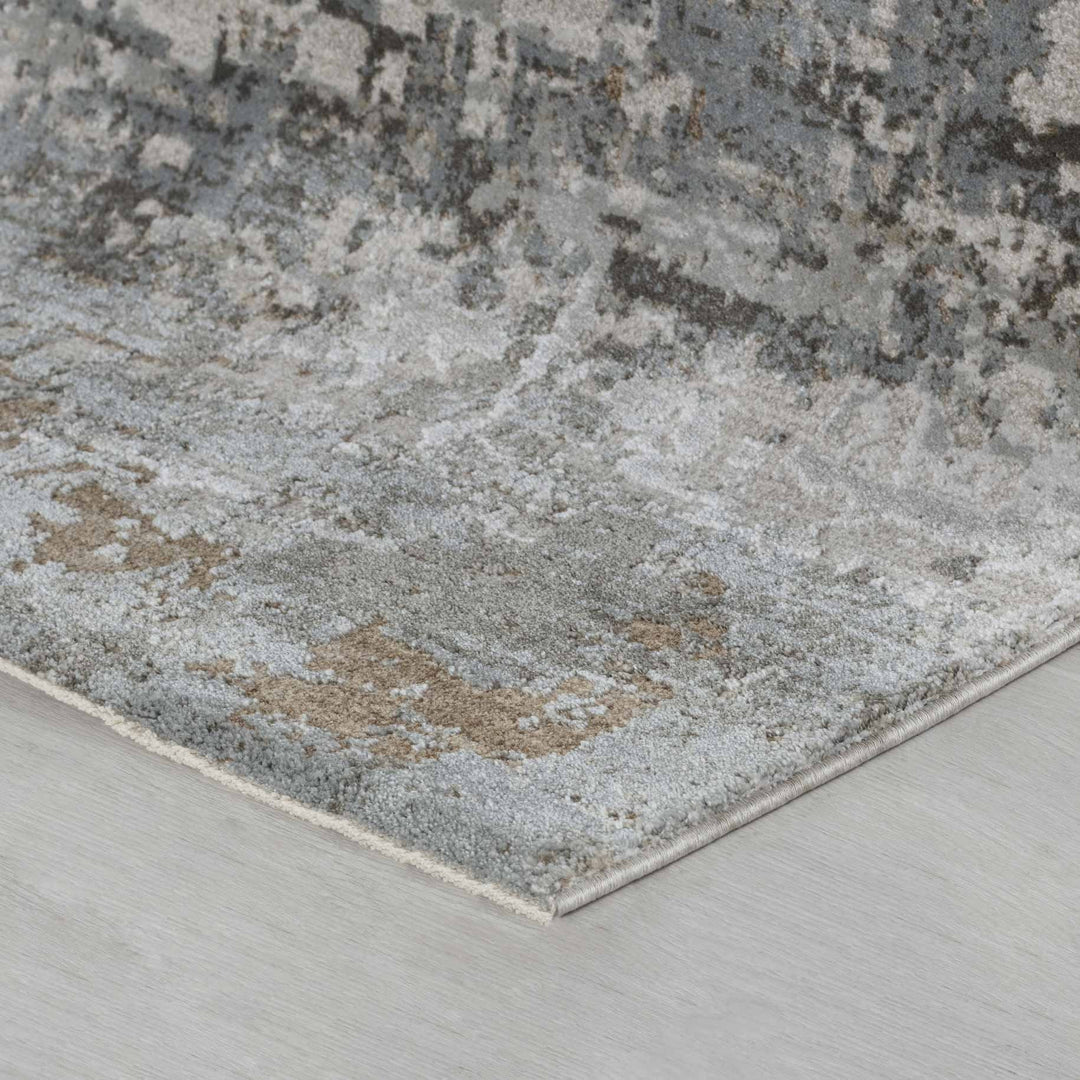 5' X 7' Beige Abstract Power Loom Area Rug