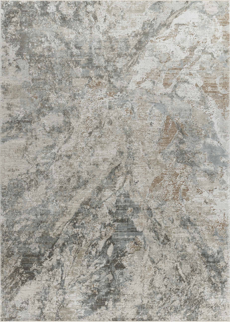 8' X 10' Beige Abstract Power Loom Area Rug