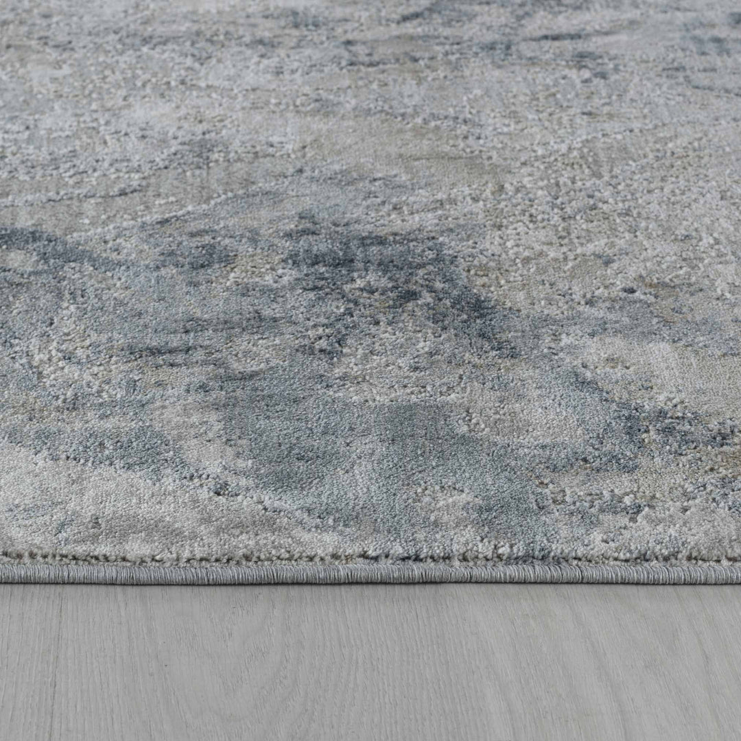 8' X 10' Blue Gray Abstract Power Loom Area Rug