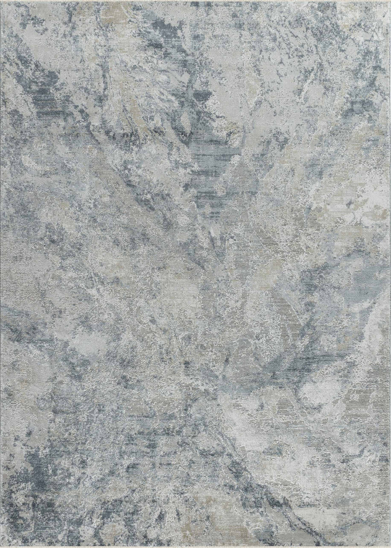 8' X 10' Blue Gray Abstract Power Loom Area Rug