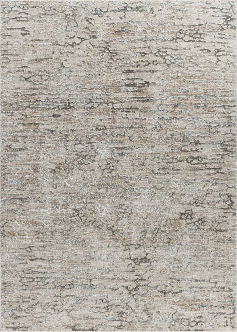 8' X 10' Beige Abstract Stain Resistant Area Rug