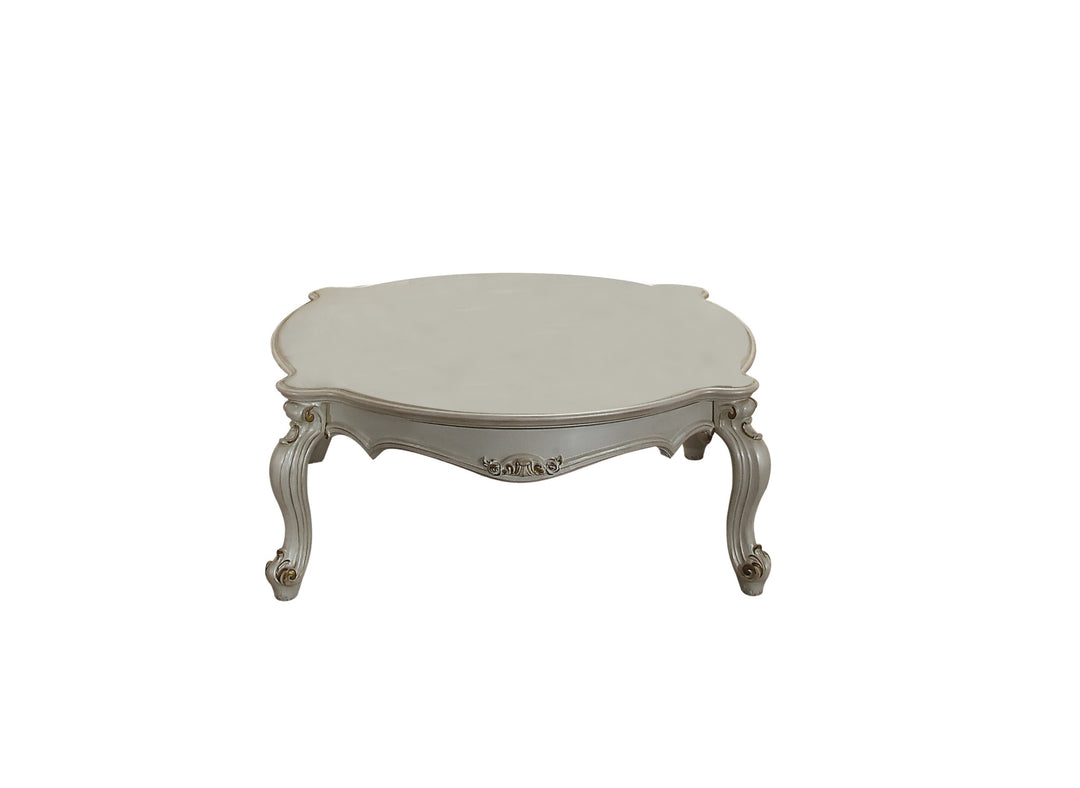 54-Inch Pearl Rectangular Coffee Table with Queen Anne Legs