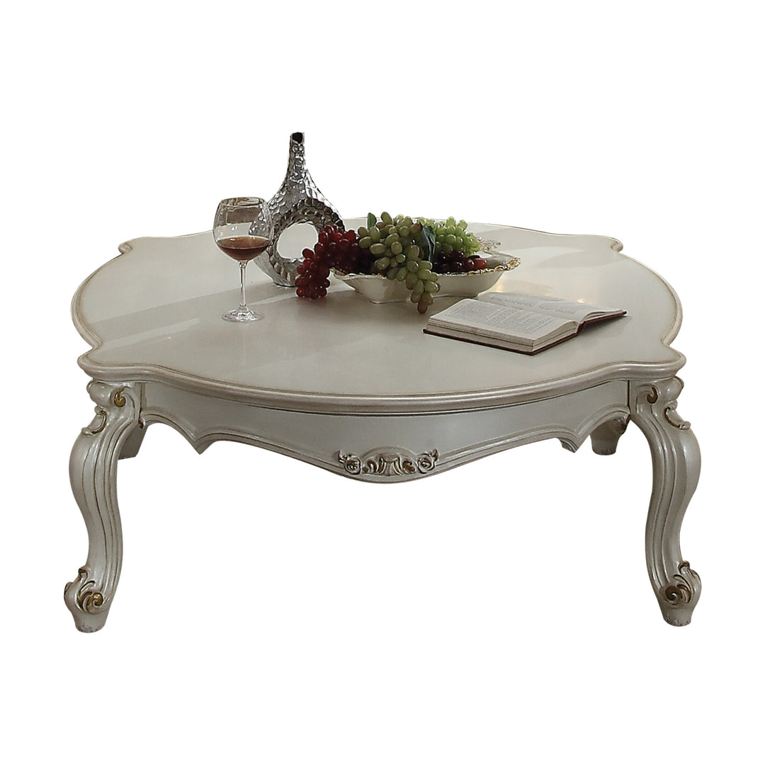 54-Inch Pearl Rectangular Coffee Table with Queen Anne Legs