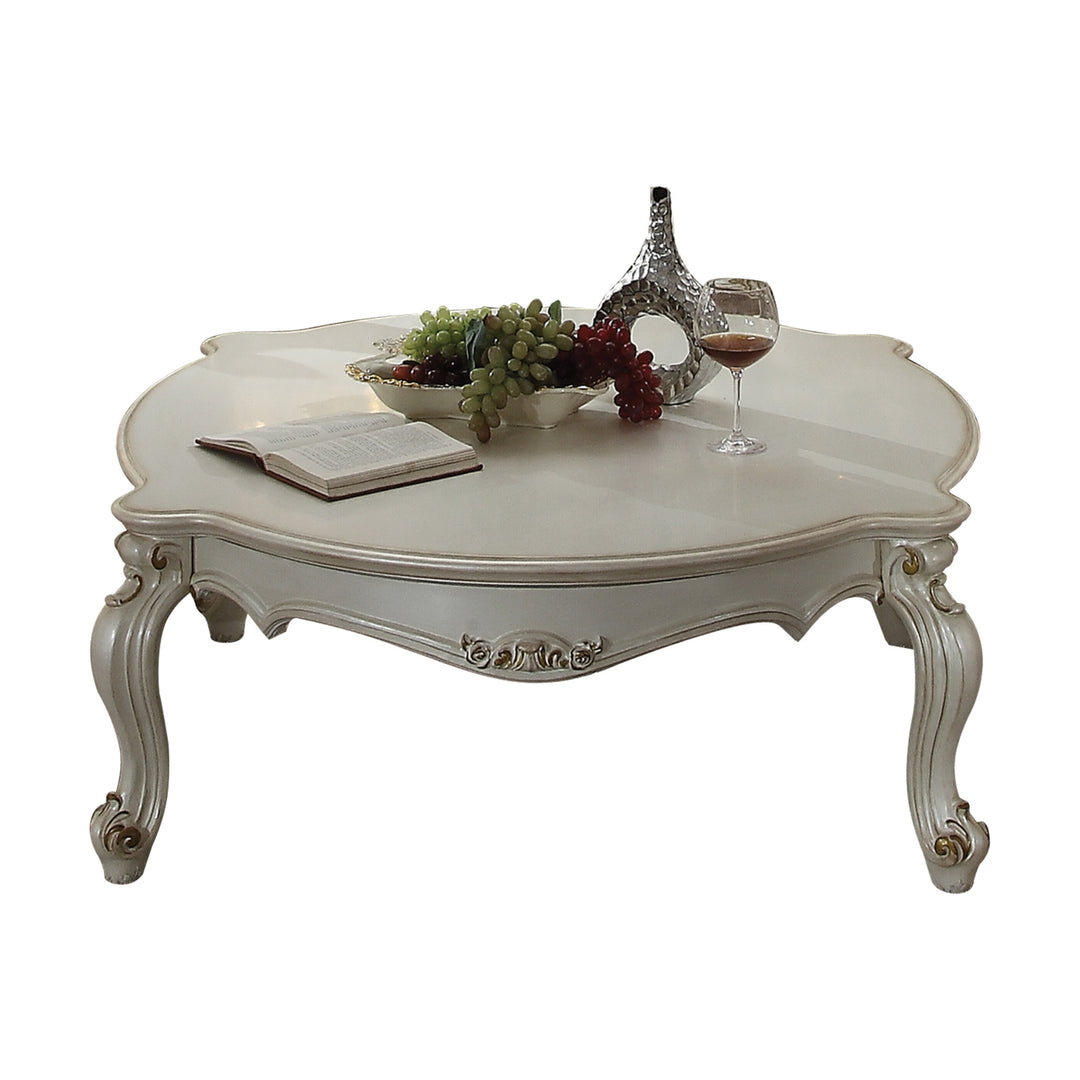 54-Inch Pearl Rectangular Coffee Table with Queen Anne Legs