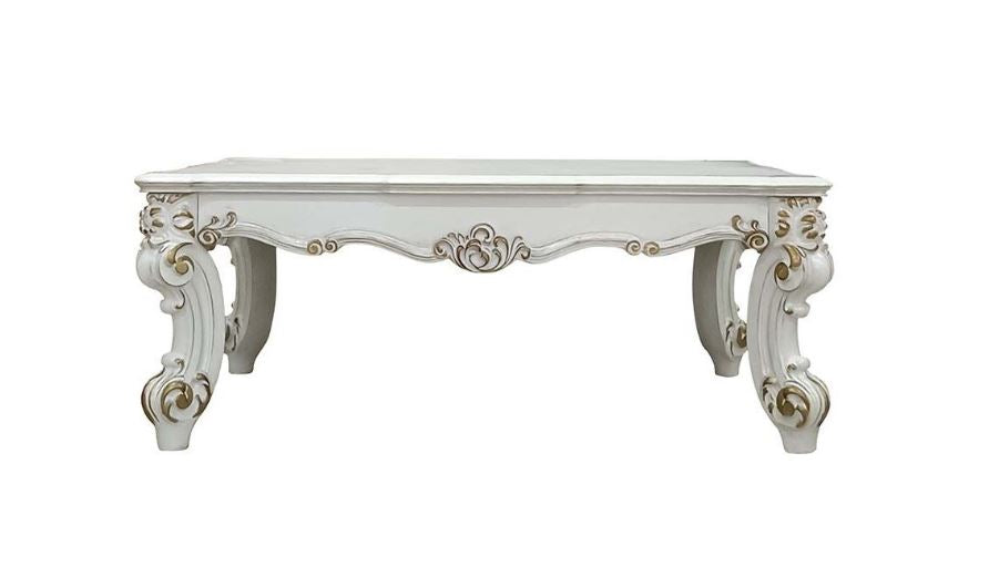 53-Inch Pearl White Rectangular Coffee Table