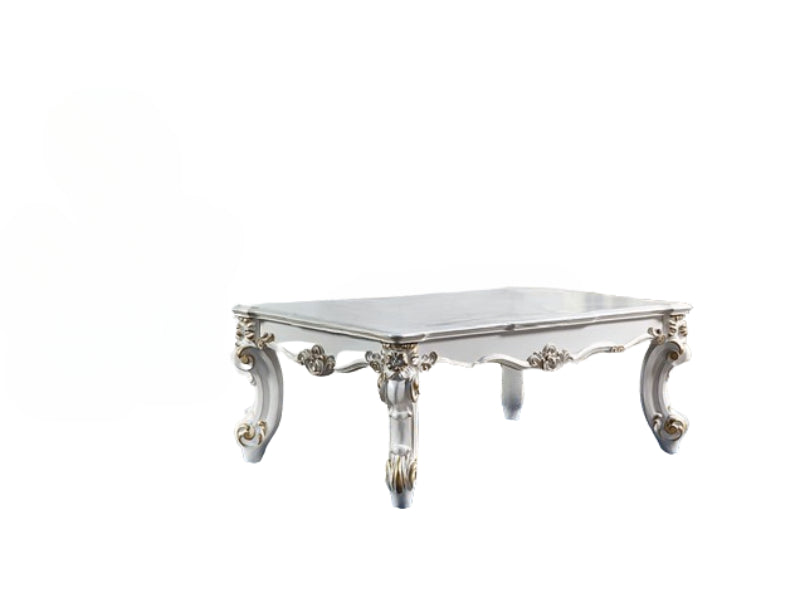 53-Inch Pearl White Rectangular Coffee Table