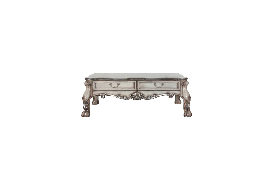 57-Inch Bone Solid And Manufactured Wood Coffee Table With Two Drawers