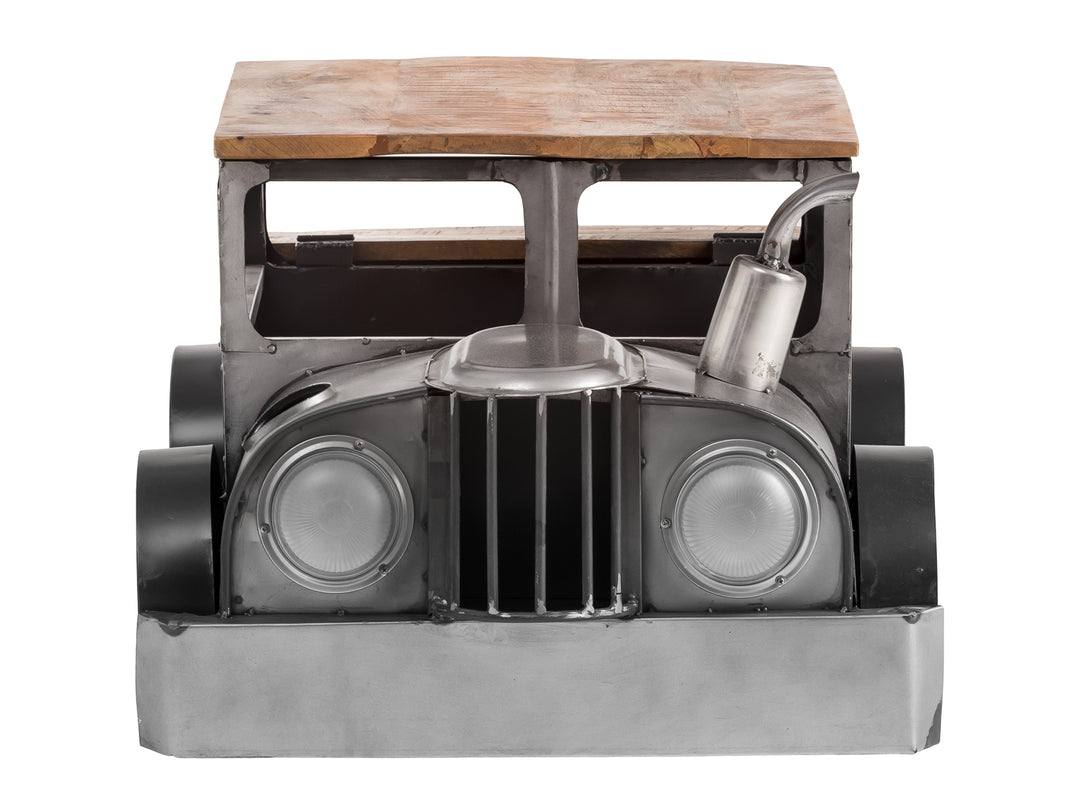 42-Inch Grey and Brown Vintage Truck-Inspired Coffee Table