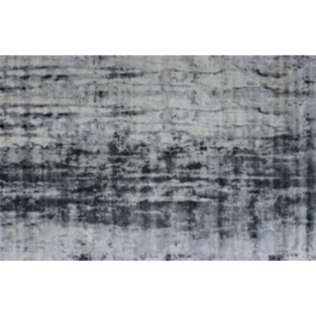 8' X 11' White And Blue Abstract Hand Loomed Area Rug