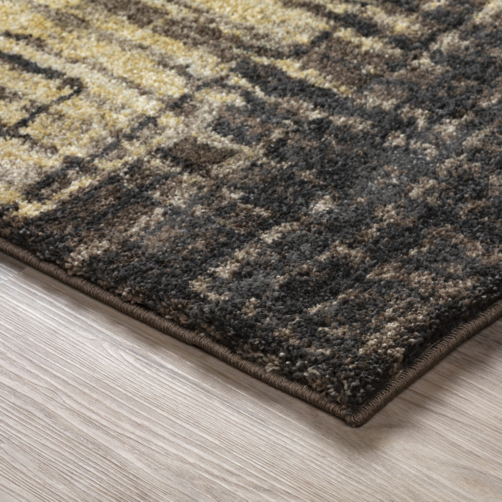 5' X 8' Brown Abstract Ombre Area Rug