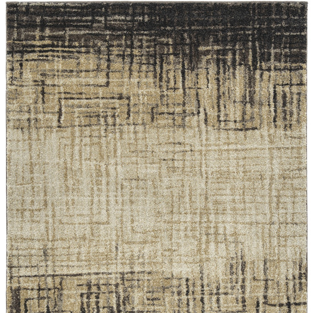 5' X 8' Brown Abstract Ombre Area Rug