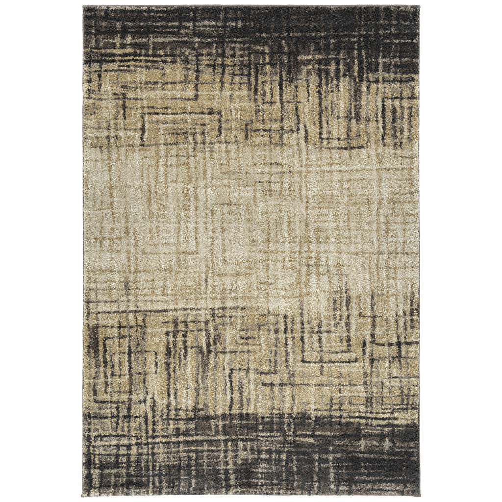 5' X 8' Brown Abstract Ombre Area Rug