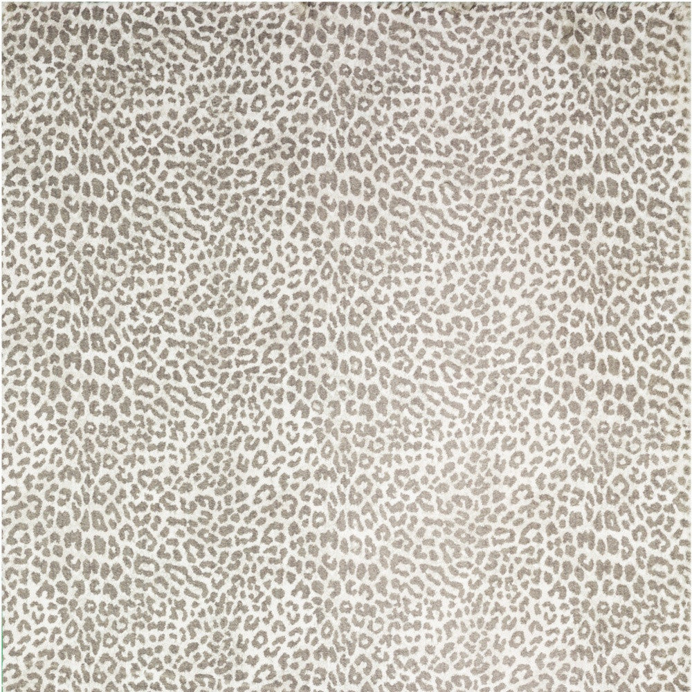 2' X 3' Beige and Cream Leopard Print Shag Handmade Non Skid Area Rug