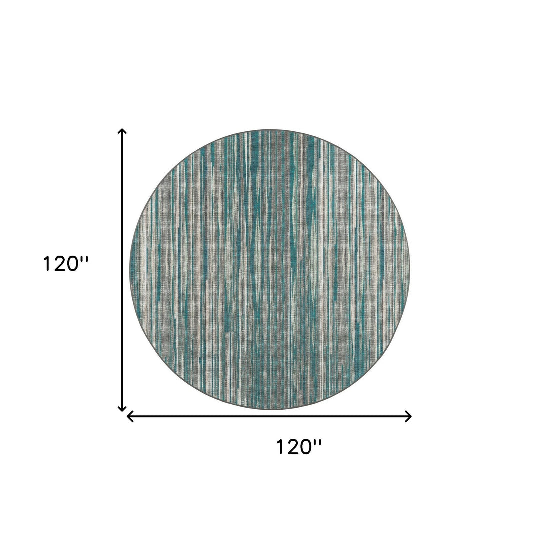 10' Blue Round Ombre Tufted Handmade Area Rug