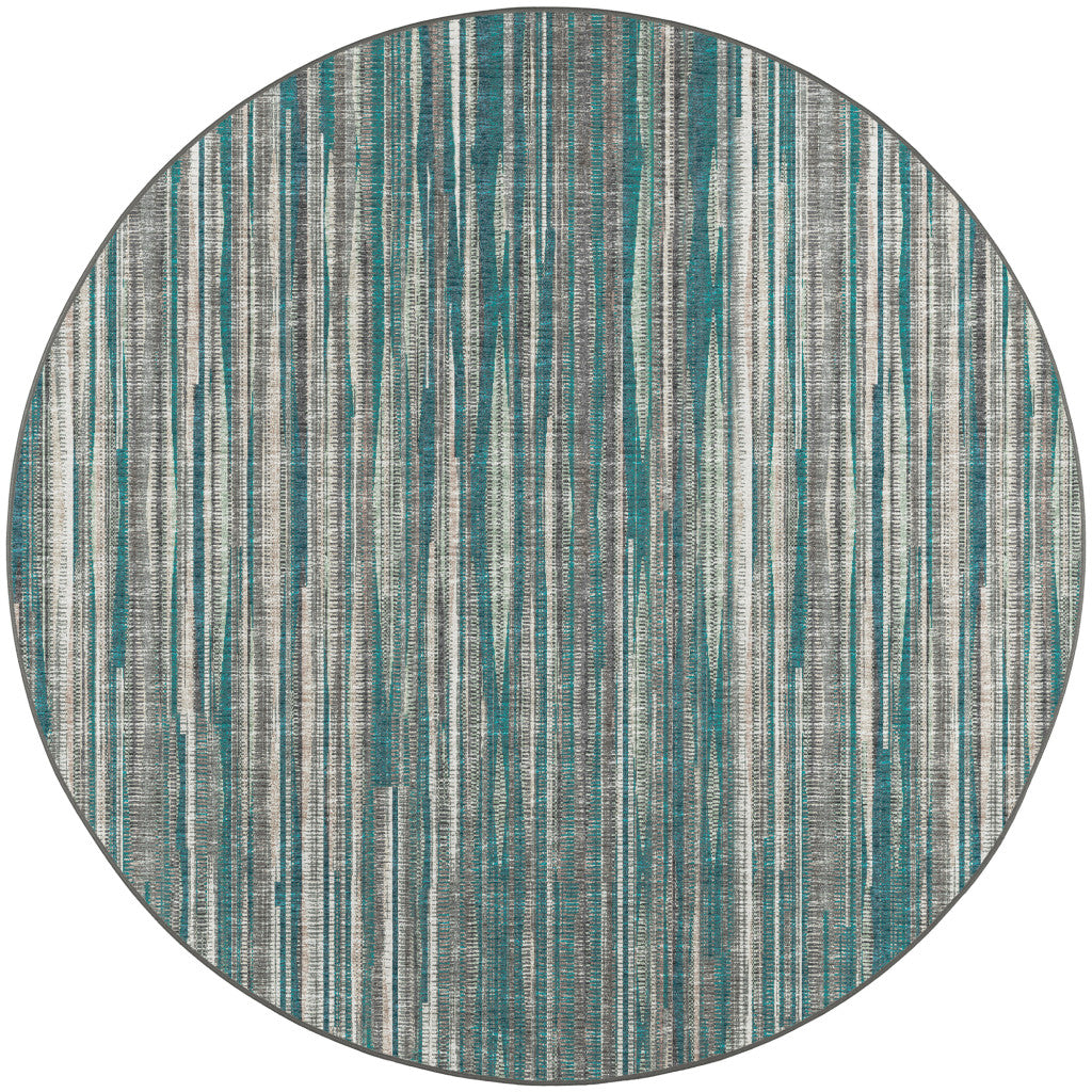 10' Blue Round Ombre Tufted Handmade Area Rug