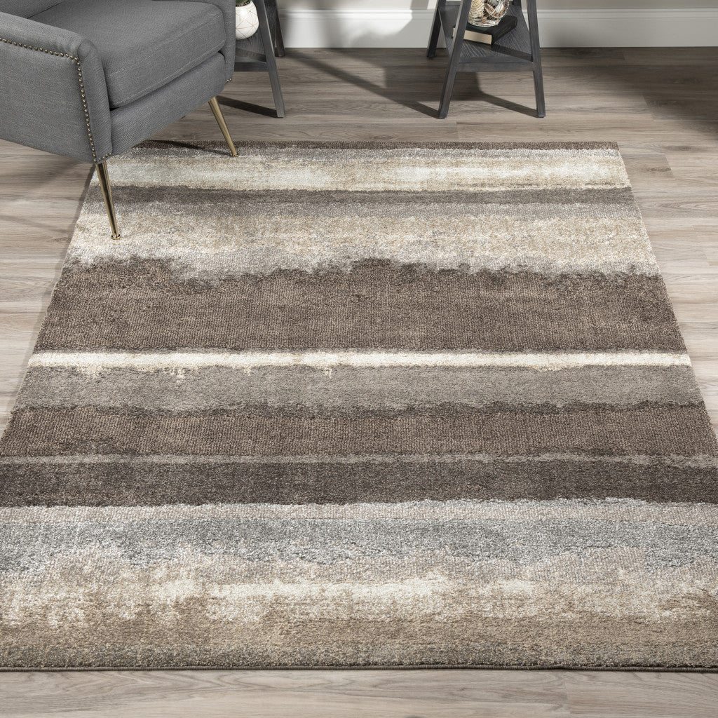 10' X 13' Brown and Ivory Abstract Area Rug