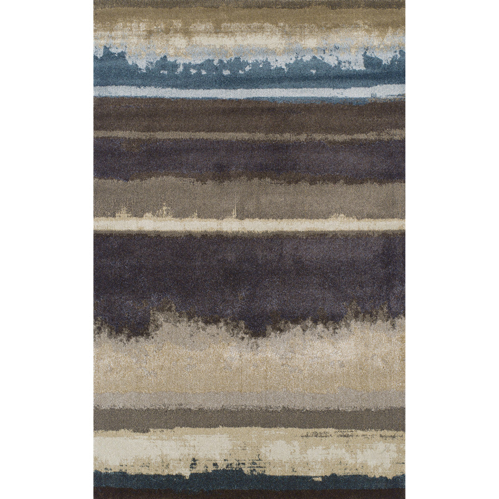 10' X 13' Beige and Brown Abstract Area Rug