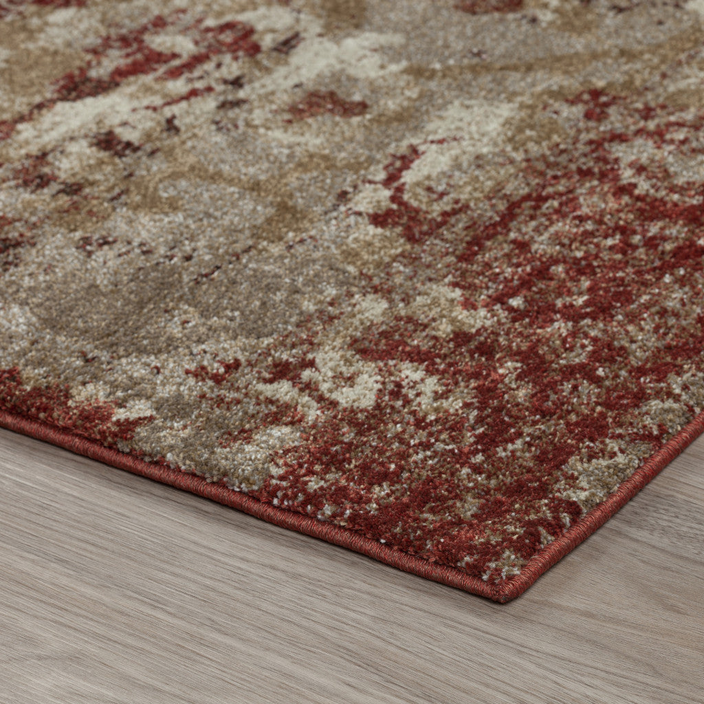 10' X 13' Red and Beige Oriental Area Rug