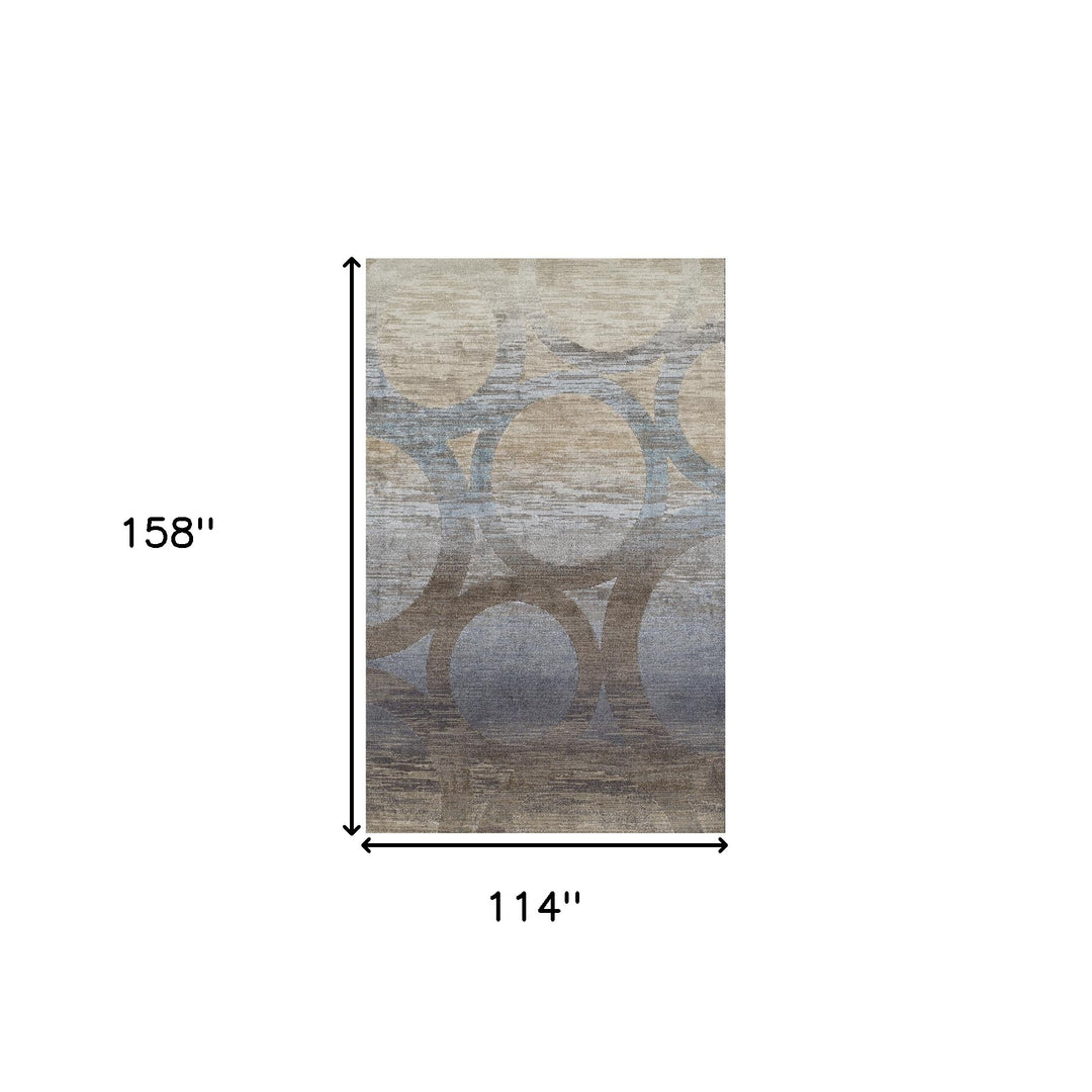 10' X 13' Brown and Beige Abstract Area Rug