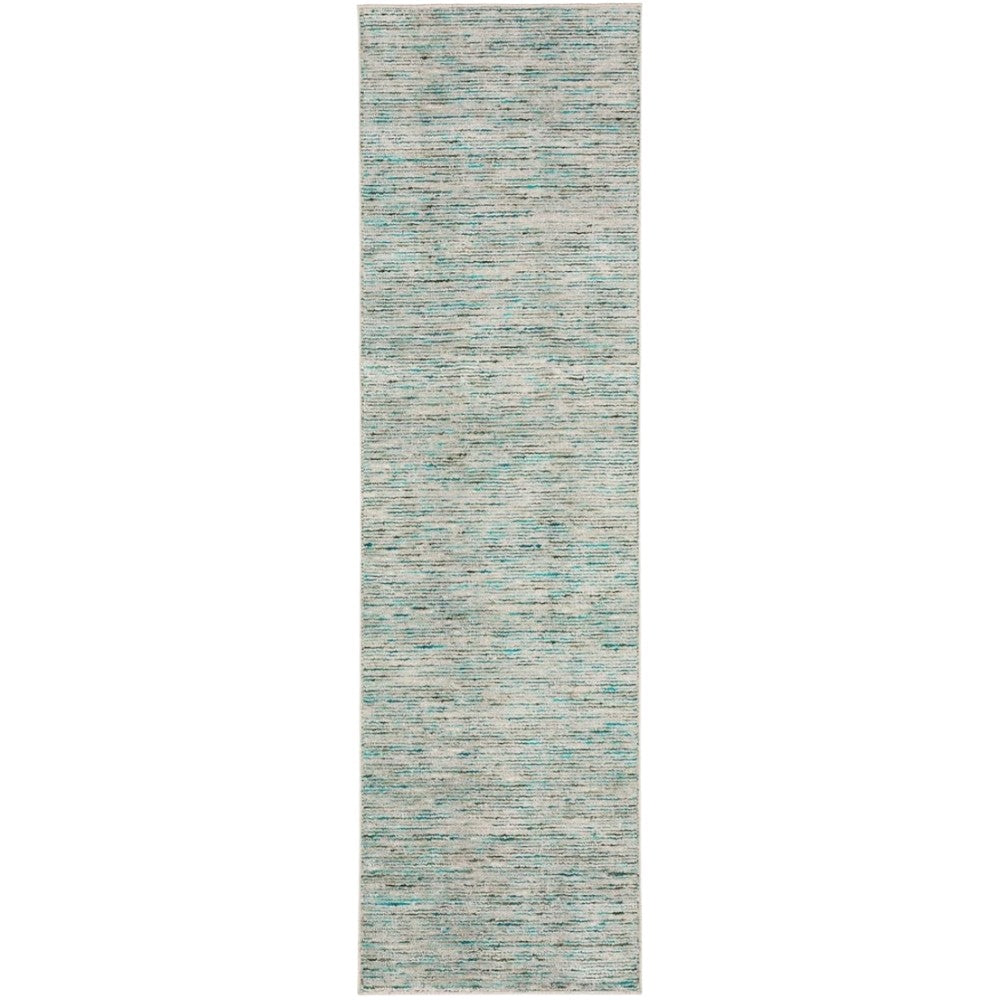 12' Green and Ivory Wool Hand Loomed Runner Rug