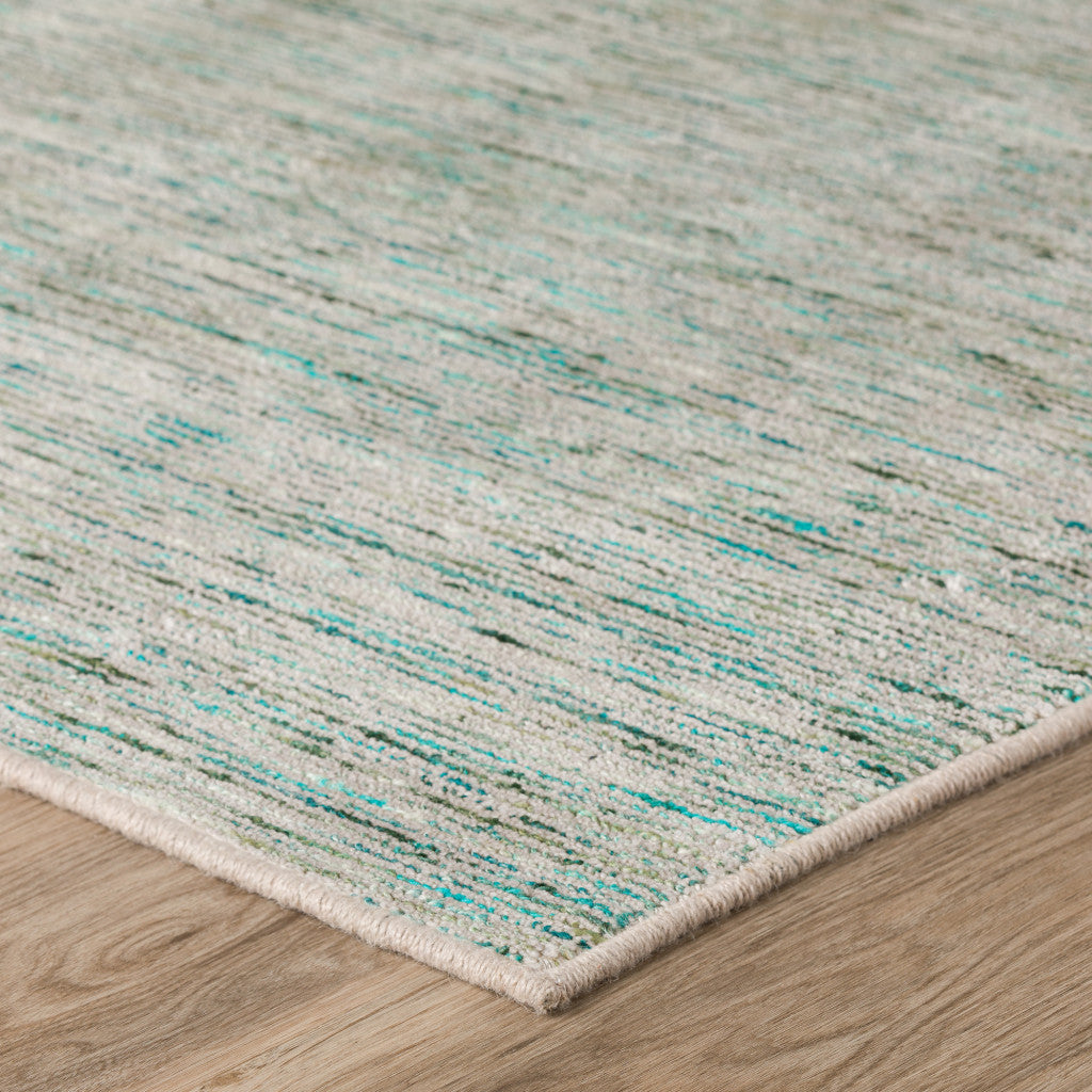 16' Green and Ivory Wool Hand Loomed Runner Rug