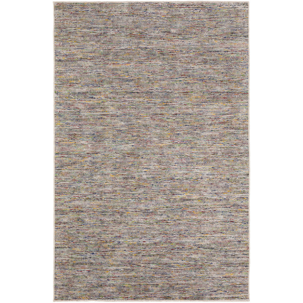 10' Gray and Yellow Octagon Wool Hand Loomed Area Rug