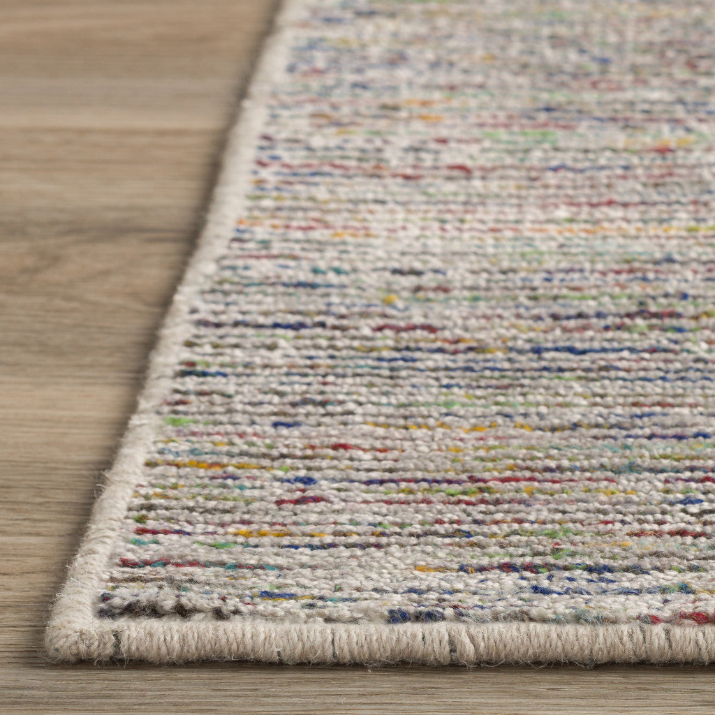 10' X 14' Grey Blue And Yellow Wool Hand Loomed Handmade Area Rug