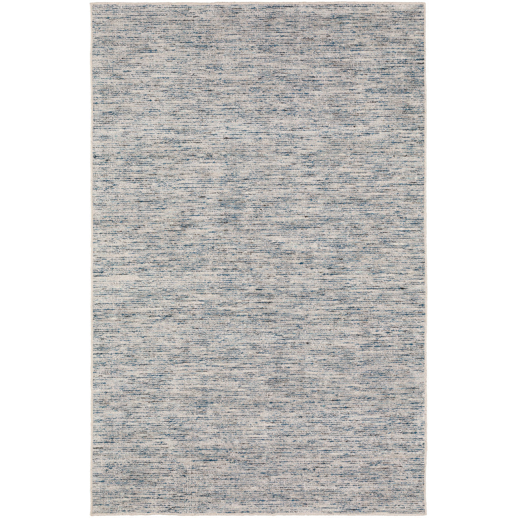 10' Blue and Ivory Octagon Wool Hand Loomed Area Rug