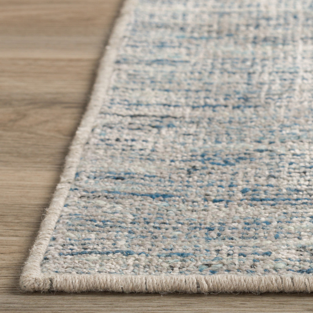 10' X 14' Blue Wool Hand Loomed Handmade Area Rug