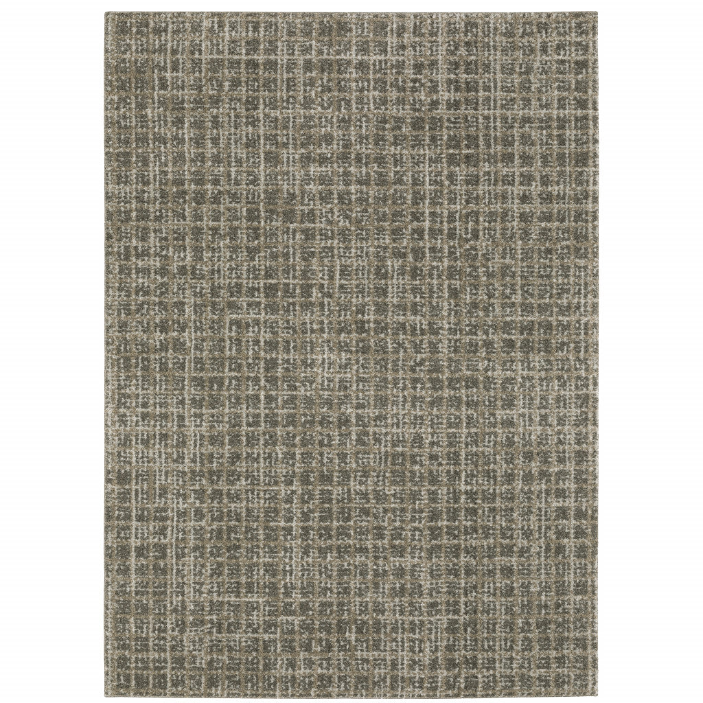 10' X 13' Gray Geometric Power Loom Area Rug