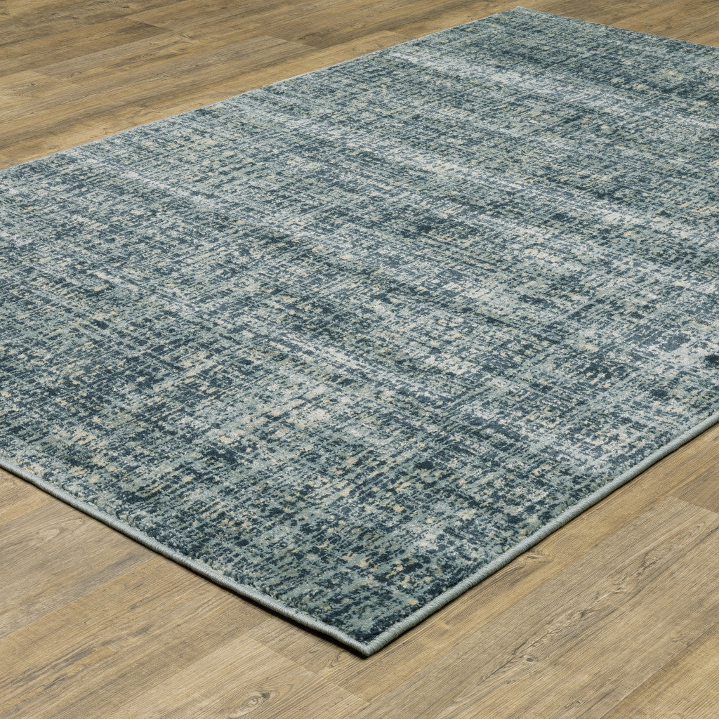 3' X 5' Dark Blue Light Blue Grey Ivory And Beige Abstract Power Loom Stain Resistant Area Rug