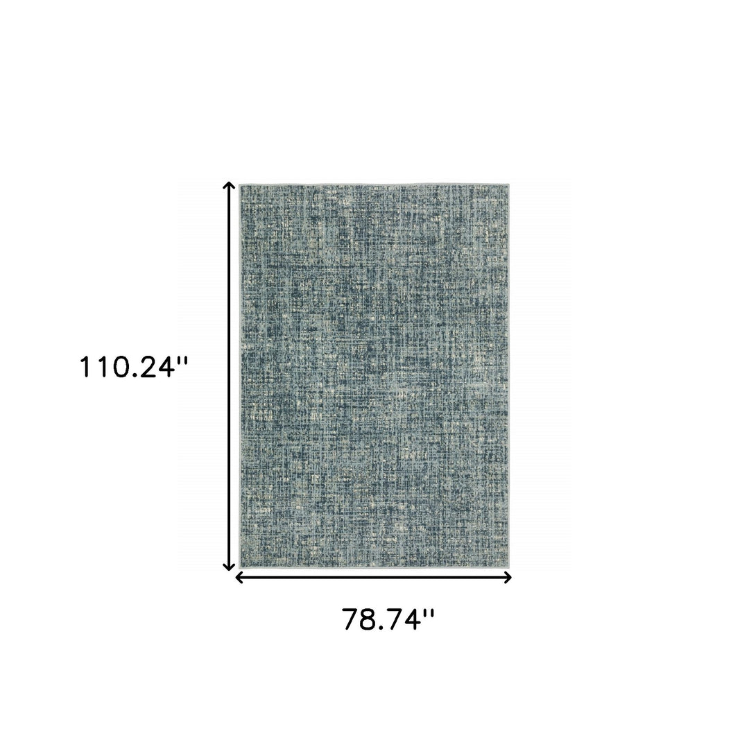 3' X 5' Dark Blue Light Blue Grey Ivory And Beige Abstract Power Loom Stain Resistant Area Rug