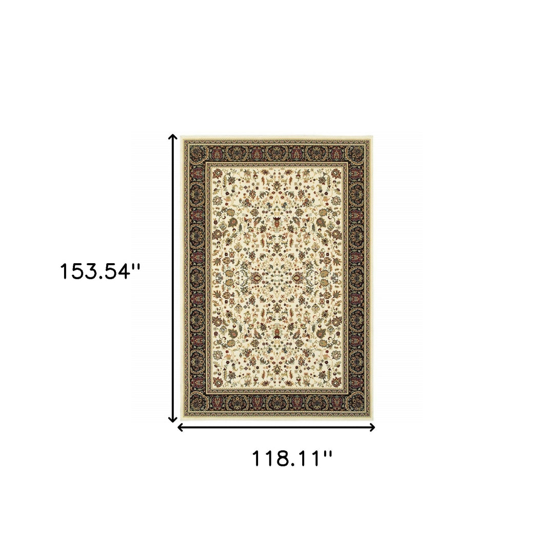 2' X 4' Black And Ivory Oriental Power Loom Stain Resistant Area Rug