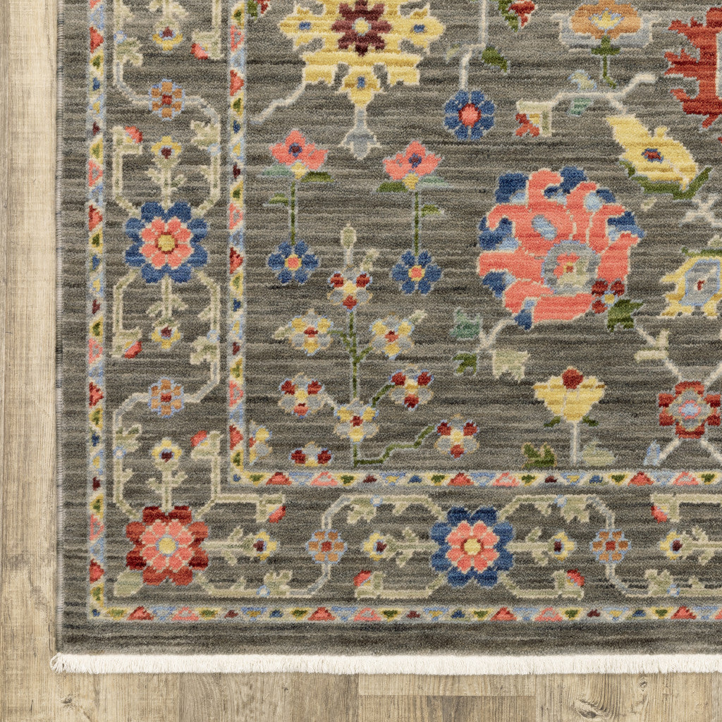 2' X 3' Blue and Gray Oriental Power Loom Area Rug