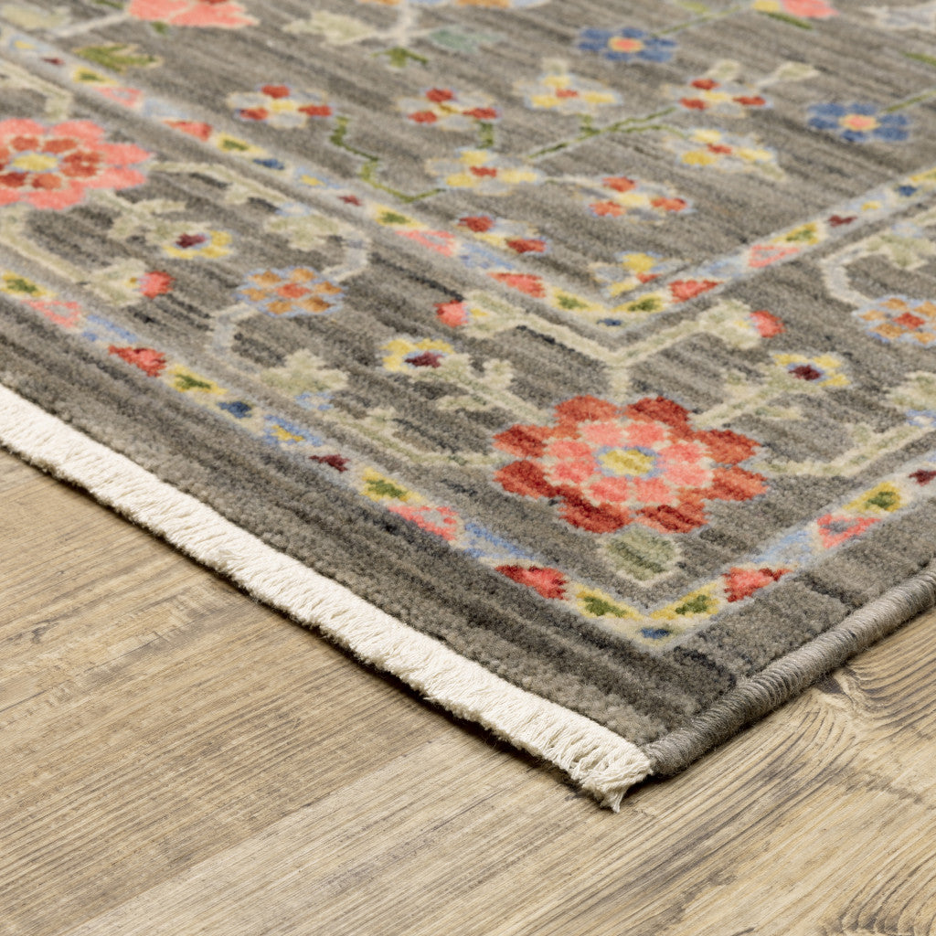 2' X 3' Blue and Gray Oriental Power Loom Area Rug