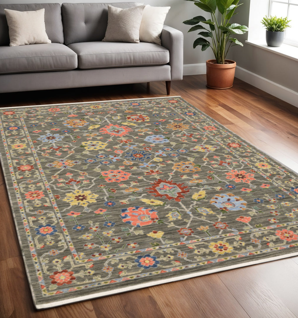 2' X 3' Blue and Gray Oriental Power Loom Area Rug