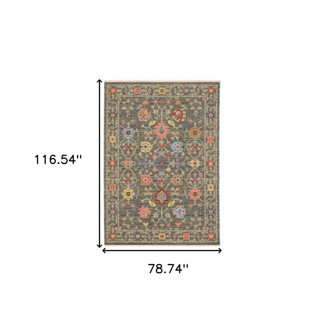 2' X 3' Blue and Gray Oriental Power Loom Area Rug