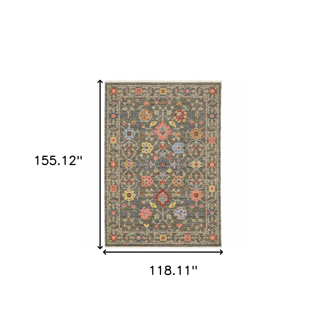 2' X 3' Blue and Gray Oriental Power Loom Area Rug