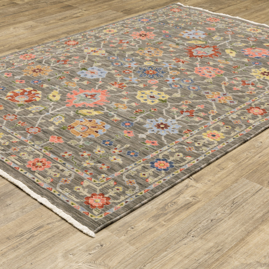 2' X 3' Blue and Gray Oriental Power Loom Area Rug