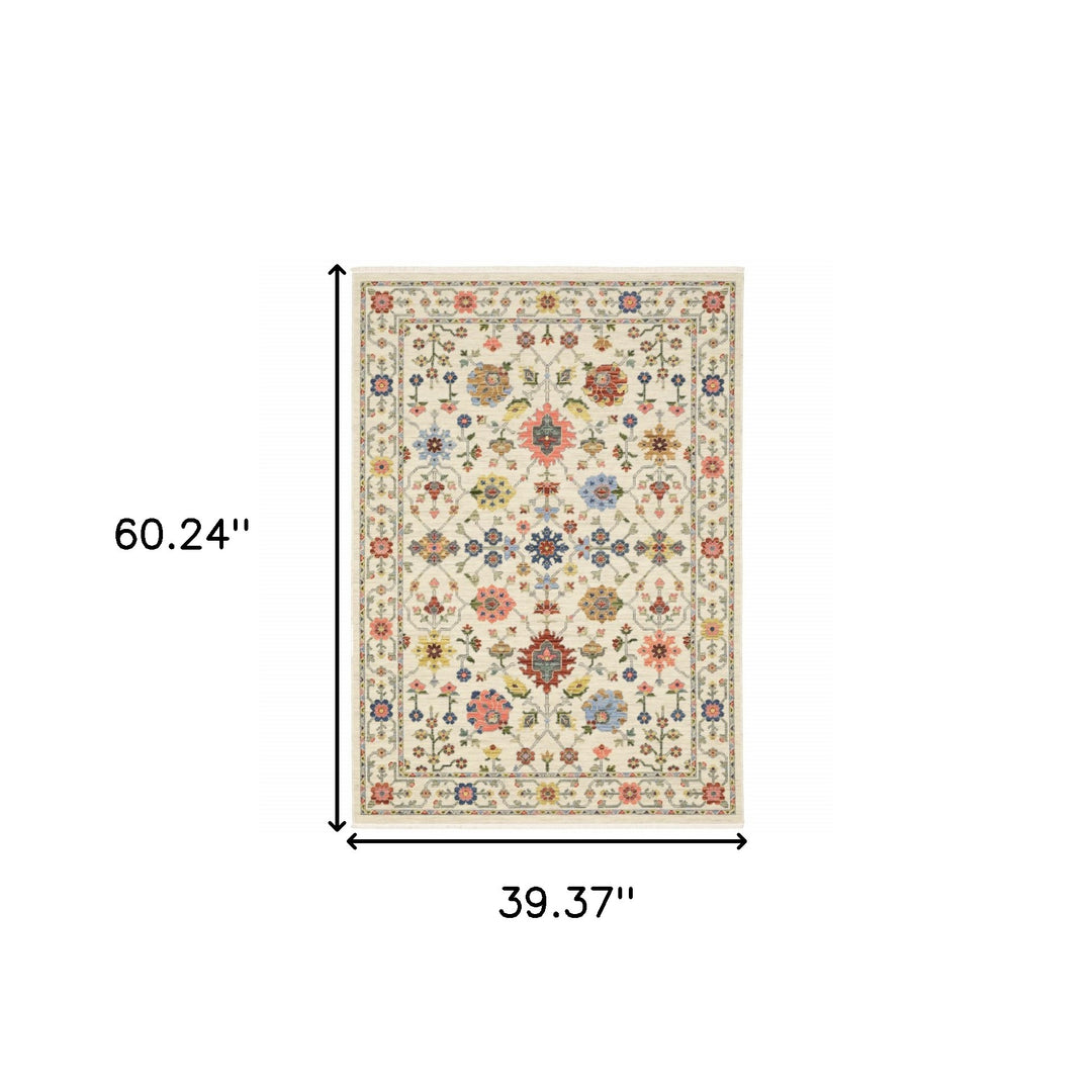 2' X 3' Blue and Gray Oriental Power Loom Area Rug