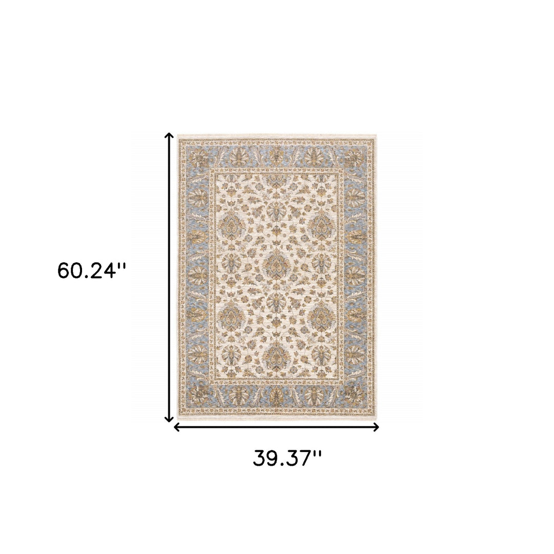 2' X 8' Rust And Ivory Oriental Power Loom Stain Resistant Runner Rug With Fringe