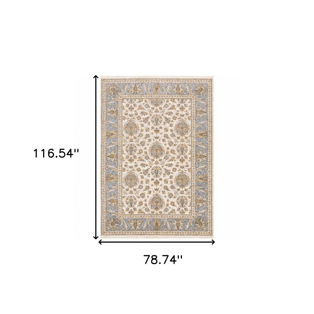 2' X 8' Rust And Ivory Oriental Power Loom Stain Resistant Runner Rug With Fringe