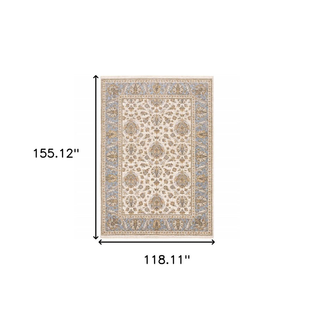 2' X 8' Rust And Ivory Oriental Power Loom Stain Resistant Runner Rug With Fringe