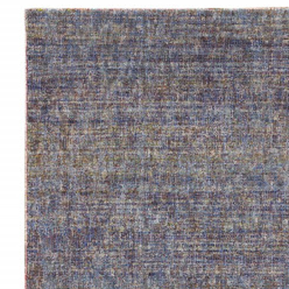 10' X 13' Blue and Ivory Power Loom Area Rug