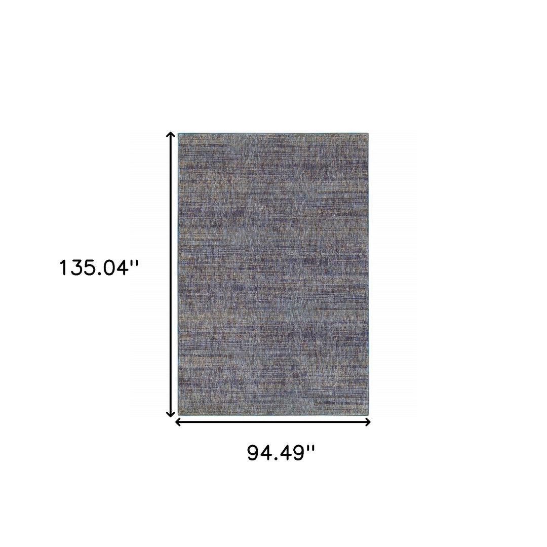 10' X 13' Blue and Ivory Power Loom Area Rug