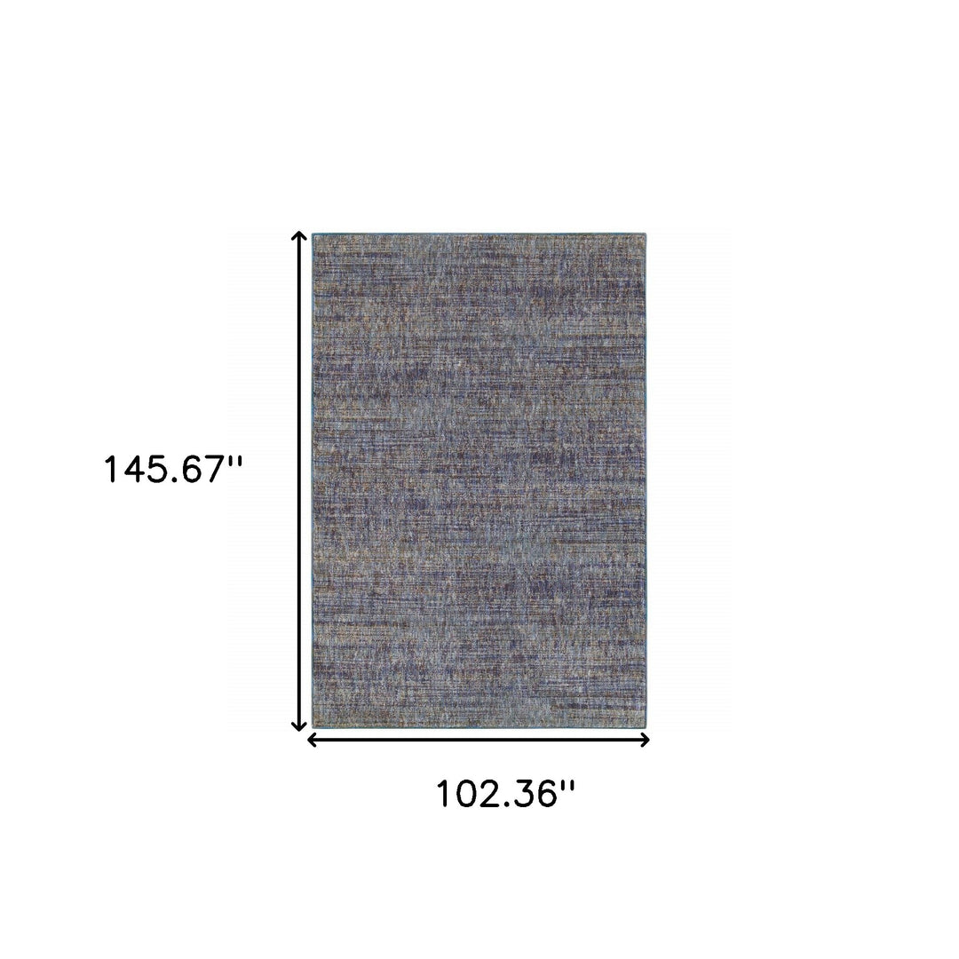 10' X 13' Blue and Ivory Power Loom Area Rug